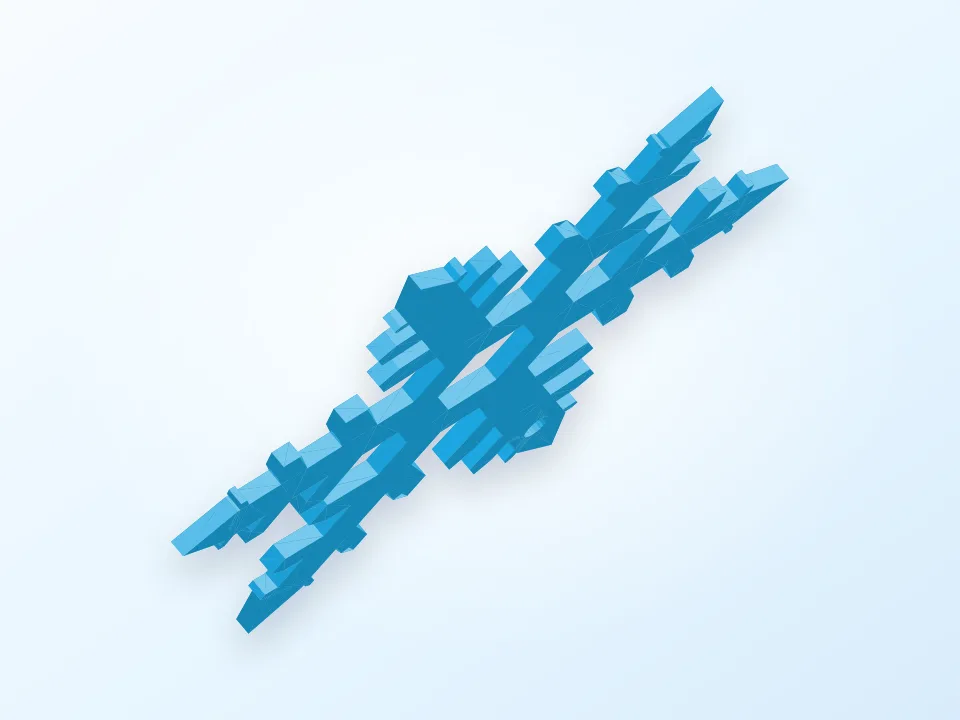 snow flake ornament 3D model preview