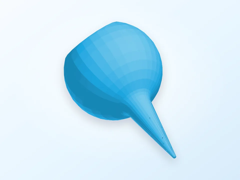 Generated 3D preview of a blue plant-watering spike.