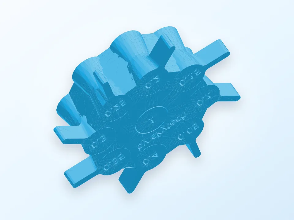 Generated preview of an octagonal 3D-printer tolerance test.