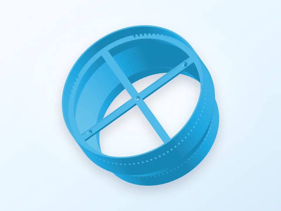 Ø150 -> Ø125 ventilation reduction with wind blocking 3D model preview