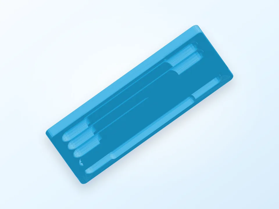 Simple tray for pens 3D model preview