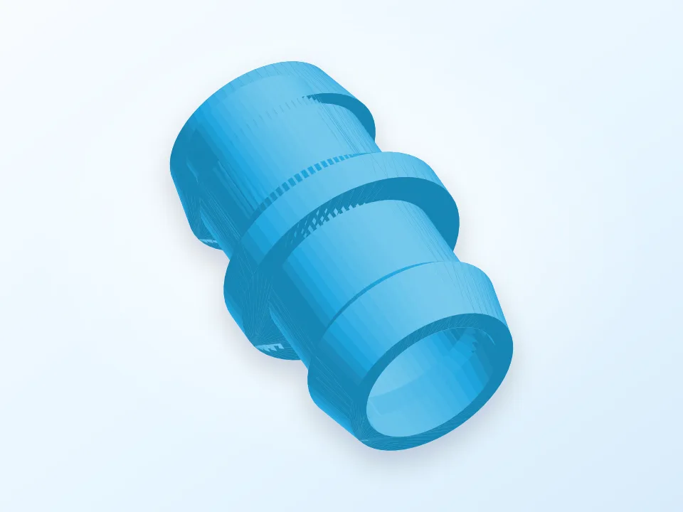 Parametric hose joiner (ø15 mm) 3D model preview