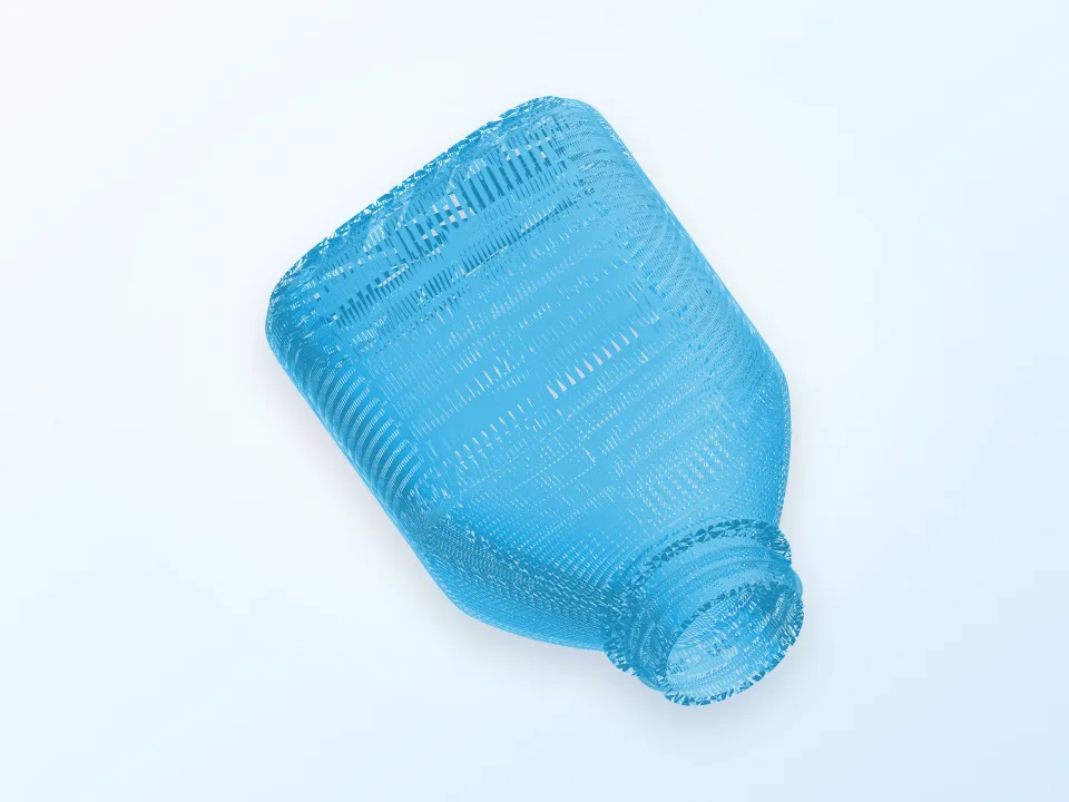 3D printable bottle and screw cap 3D model preview