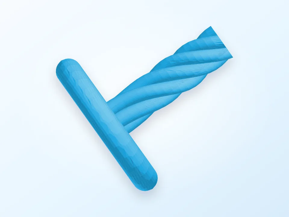 Rounded Coat Hook 3D model preview