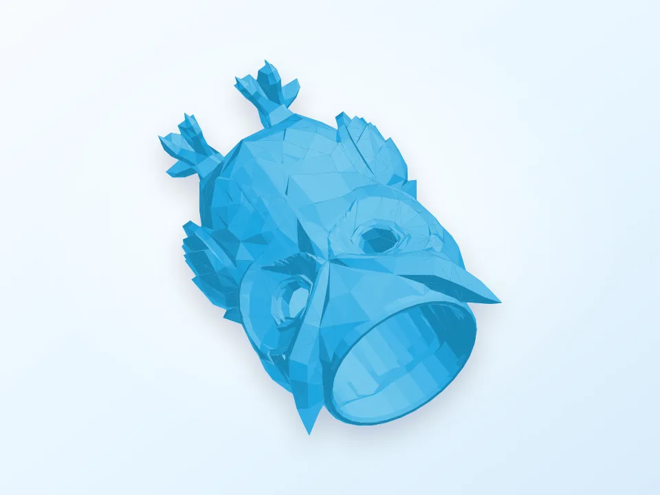 Low poly owl pencil holder 3D model preview