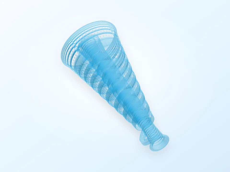 Collapsible Vuvuzela / Stadium Horn 3D model preview