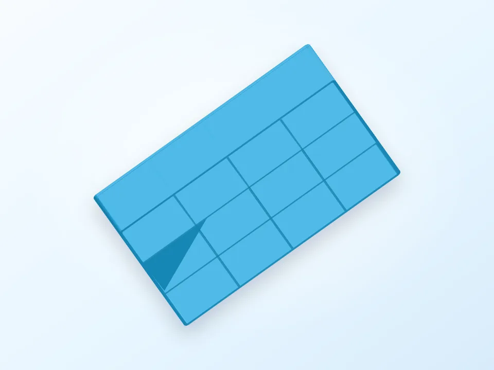 Drawer Organizer Bin Set (4 Sizes) - Grid Dividers, No Supports - Free CC0 3D model preview
