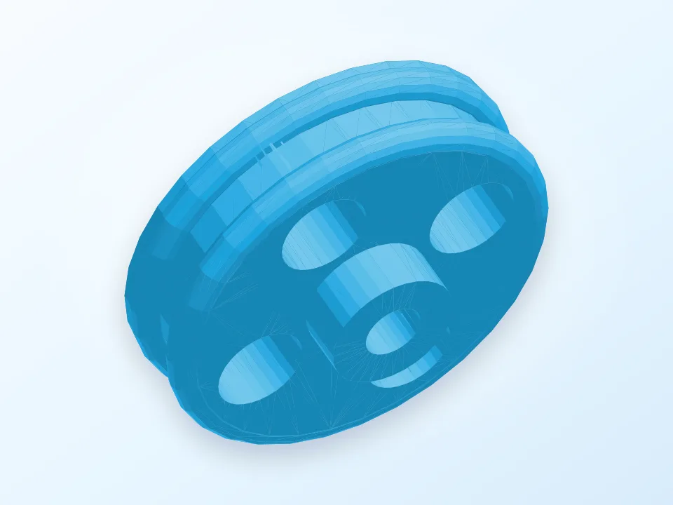 90mm V Belt Pulley 3D model preview