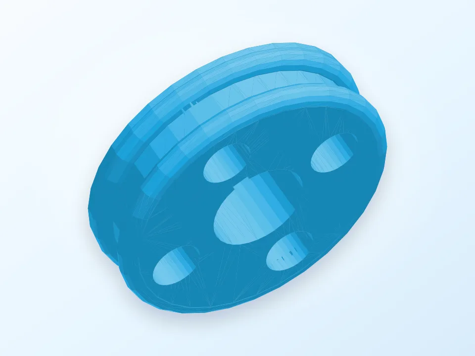 7 x 1X Mini Lathe Headstock Pulley 3D model preview