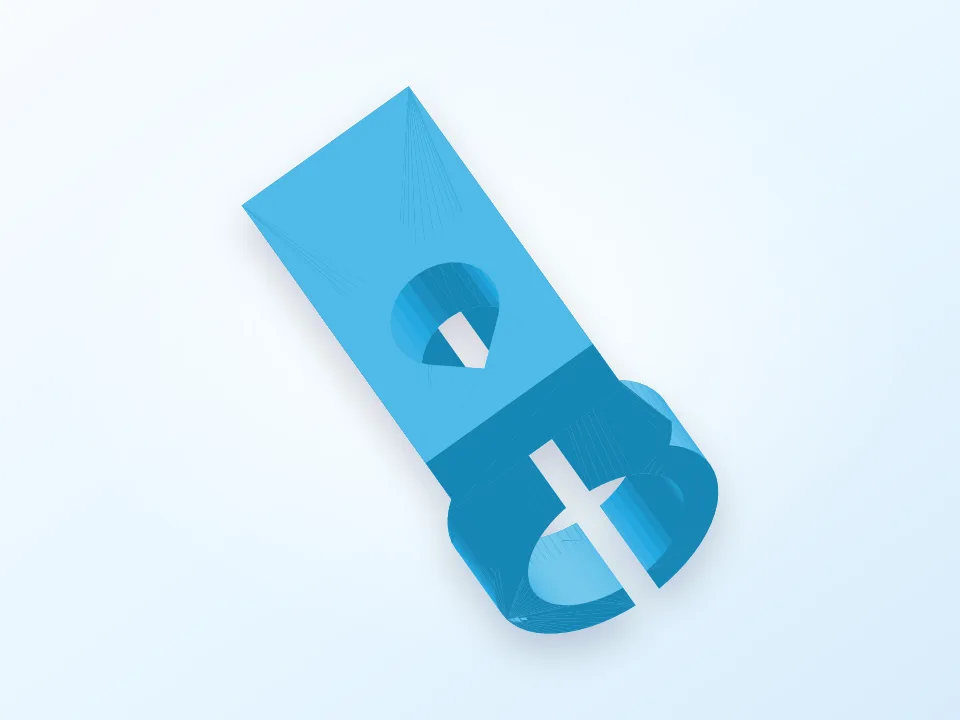 Desk cable clamp 3D model preview