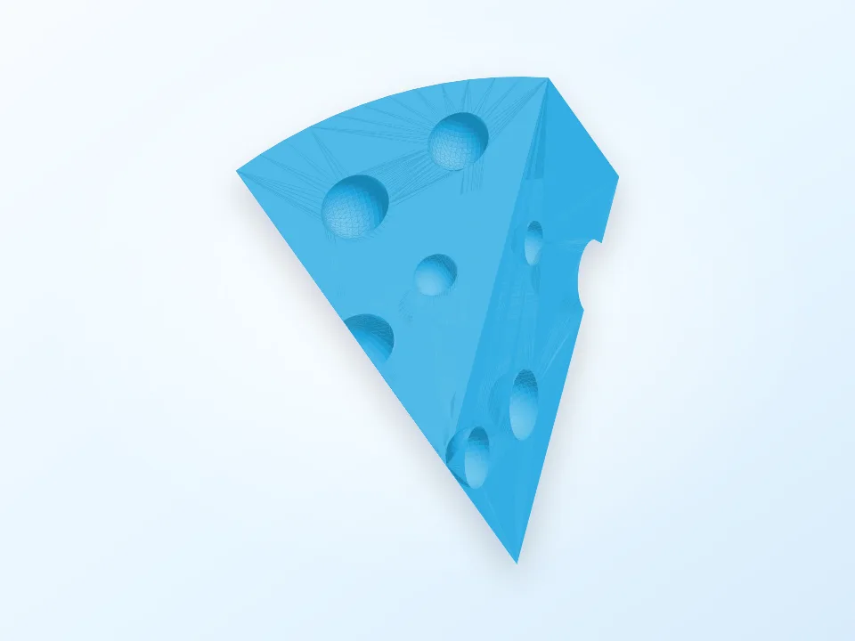 Simple Cheese Wedge 3D model preview