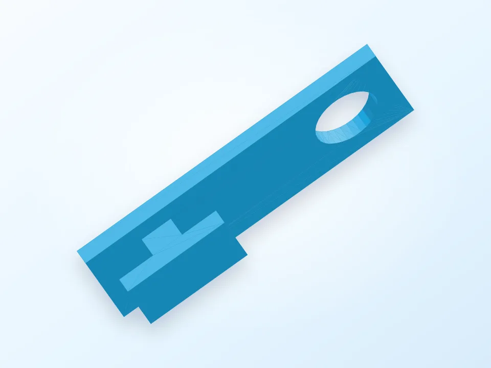 Generated 3D preview of a curtain rail glider